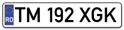 Placuta inmatriculare numar auto  TM-192-XGK, TM 192 XGK, TM192XGK