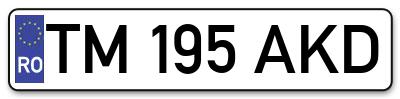 Placuta inmatriculare numar auto  TM-195-AKD, TM 195 AKD, TM195AKD