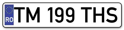 Placuta inmatriculare numar auto  TM-199-THS, TM 199 THS, TM199THS