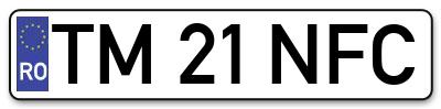 Placuta inmatriculare numar auto  TM-21-NFC, TM 21 NFC, TM21NFC