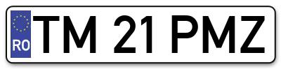 Placuta inmatriculare numar auto  TM-21-PMZ, TM 21 PMZ, TM21PMZ