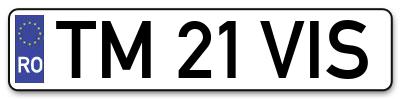 Placuta inmatriculare numar auto  TM-21-VIS, TM 21 VIS, TM21VIS
