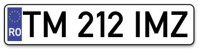 Placuta inmatriculare numar auto  TM-212-IMZ, TM 212 IMZ, TM212IMZ