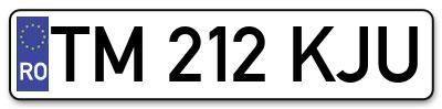 Placuta inmatriculare numar auto  TM-212-KJU, TM 212 KJU, TM212KJU
