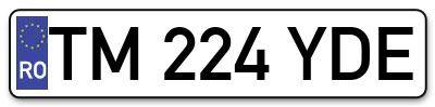 Placuta inmatriculare numar auto  TM-224-YDE, TM 224 YDE, TM224YDE