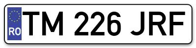 Placuta inmatriculare numar auto  TM-226-JRF, TM 226 JRF, TM226JRF