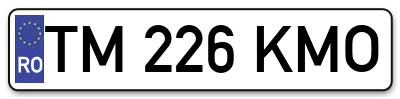 Placuta inmatriculare numar auto  TM-226-KMO, TM 226 KMO, TM226KMO