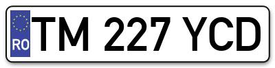 Placuta inmatriculare numar auto  TM-227-YCD, TM 227 YCD, TM227YCD