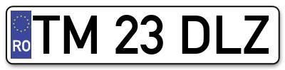Placuta inmatriculare numar auto  TM-23-DLZ, TM 23 DLZ, TM23DLZ