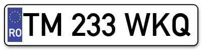 Placuta inmatriculare numar auto  TM-233-WKQ, TM 233 WKQ, TM233WKQ