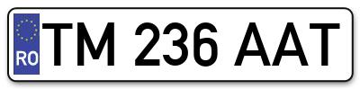 Placuta inmatriculare numar auto  TM-236-AAT, TM 236 AAT, TM236AAT