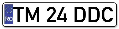 Placuta inmatriculare numar auto  TM-24-DDC, TM 24 DDC, TM24DDC