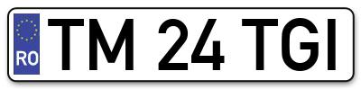 Placuta inmatriculare numar auto  TM-24-TGI, TM 24 TGI, TM24TGI