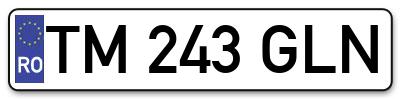 Placuta inmatriculare numar auto  TM-243-GLN, TM 243 GLN, TM243GLN