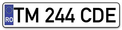 Placuta inmatriculare numar auto  TM-244-CDE, TM 244 CDE, TM244CDE