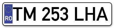 Placuta inmatriculare numar auto  TM-253-LHA, TM 253 LHA, TM253LHA