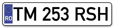 Placuta inmatriculare numar auto  TM-253-RSH, TM 253 RSH, TM253RSH