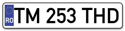 Placuta inmatriculare numar auto  TM-253-THD, TM 253 THD, TM253THD