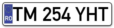 Placuta inmatriculare numar auto  TM-254-YHT, TM 254 YHT, TM254YHT