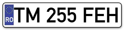 Placuta inmatriculare numar auto  TM-255-FEH, TM 255 FEH, TM255FEH