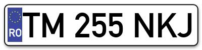 Placuta inmatriculare numar auto  TM-255-NKJ, TM 255 NKJ, TM255NKJ