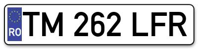 Placuta inmatriculare numar auto  TM-262-LFR, TM 262 LFR, TM262LFR