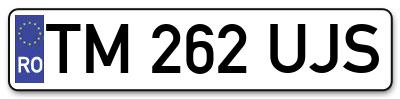 Placuta inmatriculare numar auto  TM-262-UJS, TM 262 UJS, TM262UJS