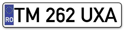 Placuta inmatriculare numar auto  TM-262-UXA, TM 262 UXA, TM262UXA