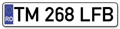 Placuta inmatriculare numar auto  TM-268-LFB, TM 268 LFB, TM268LFB