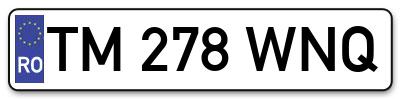 Placuta inmatriculare numar auto  TM-278-WNQ, TM 278 WNQ, TM278WNQ