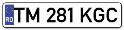 Placuta inmatriculare numar auto  TM-281-KGC, TM 281 KGC, TM281KGC