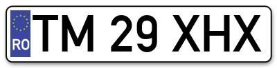Placuta inmatriculare numar auto  TM-29-XHX, TM 29 XHX, TM29XHX