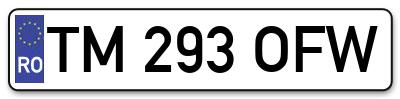 Placuta inmatriculare numar auto  TM-293-OFW, TM 293 OFW, TM293OFW