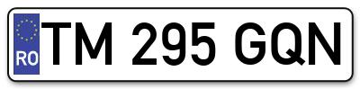 Placuta inmatriculare numar auto  TM-295-GQN, TM 295 GQN, TM295GQN