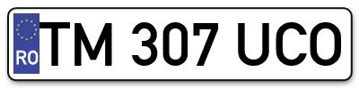 Placuta inmatriculare numar auto  TM-307-UCO, TM 307 UCO, TM307UCO
