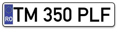 Placuta inmatriculare numar auto  TM-350-PLF, TM 350 PLF, TM350PLF