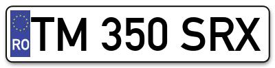 Placuta inmatriculare numar auto  TM-350-SRX, TM 350 SRX, TM350SRX