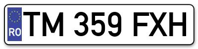 Placuta inmatriculare numar auto  TM-359-FXH, TM 359 FXH, TM359FXH