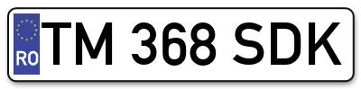 Placuta inmatriculare numar auto  TM-368-SDK, TM 368 SDK, TM368SDK