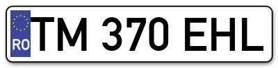 Placuta inmatriculare numar auto  TM-370-EHL, TM 370 EHL, TM370EHL