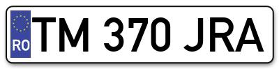 Placuta inmatriculare numar auto  TM-370-JRA, TM 370 JRA, TM370JRA