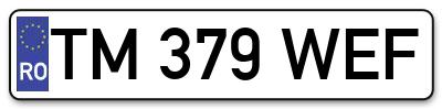Placuta inmatriculare numar auto  TM-379-WEF, TM 379 WEF, TM379WEF