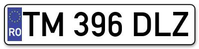 Placuta inmatriculare numar auto  TM-396-DLZ, TM 396 DLZ, TM396DLZ