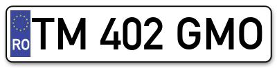 Placuta inmatriculare numar auto  TM-402-GMO, TM 402 GMO, TM402GMO