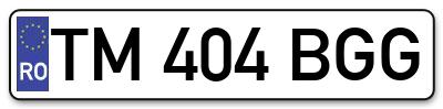 Placuta inmatriculare numar auto  TM-404-BGG, TM 404 BGG, TM404BGG