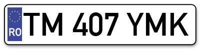 Placuta inmatriculare numar auto  TM-407-YMK, TM 407 YMK, TM407YMK