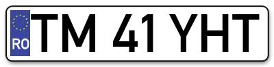 Placuta inmatriculare numar auto  TM-41-YHT, TM 41 YHT, TM41YHT