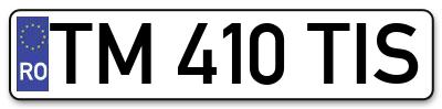 Placuta inmatriculare numar auto  TM-410-TIS, TM 410 TIS, TM410TIS