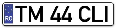 Placuta inmatriculare numar auto  TM-44-CLI, TM 44 CLI, TM44CLI