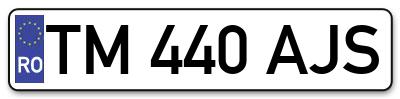 Placuta inmatriculare numar auto  TM-440-AJS, TM 440 AJS, TM440AJS